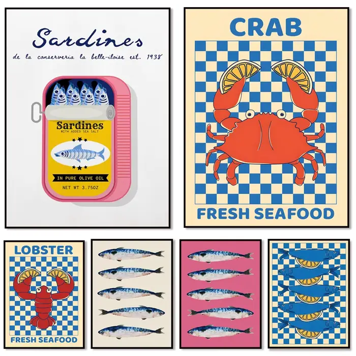 Sardine vintage, crabe