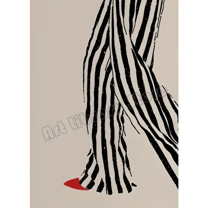 Affiche abstraite contemporaine minimaliste avec des figures rouges, une femme lisant, peinture sur