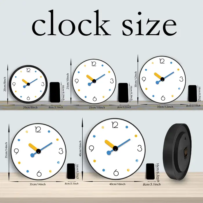 1 Horloge murale colorée simple et mignonne