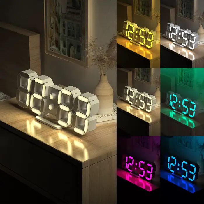 Horloge numérique LED 3D