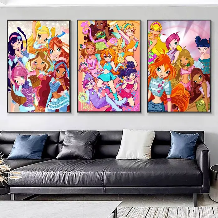 Affiches Anime W-Winxs, impression HD, décoration murale Vintage, pour la maison, la salle d'étude, 1 pièce