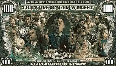 Toile de peinture Graffiti Street Money Art 100 Dollar, affiches et imprimés loup de Wall Street Pop