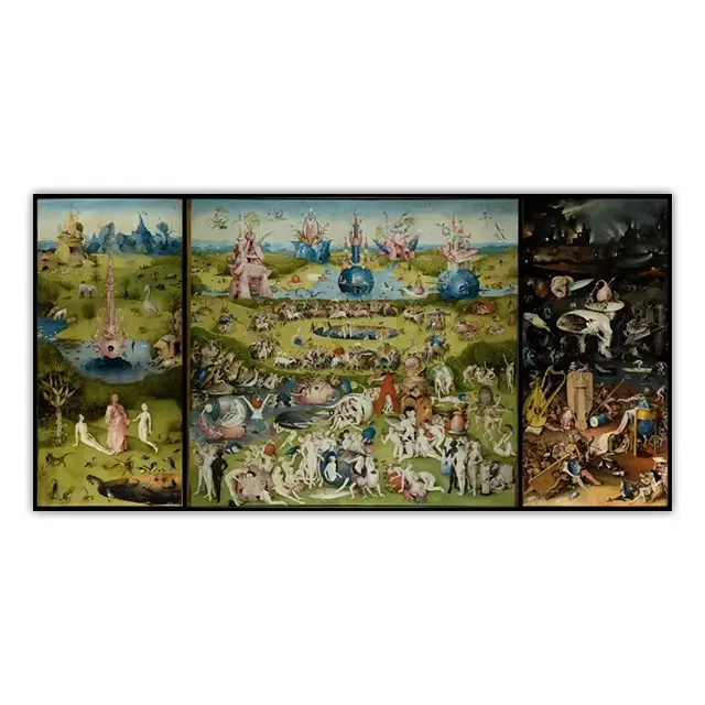 Hieronymus Bosch-Affiche de Peinture sur Toile, Tableau d'Art Mural, Décor de Maison, Le Jardin des 