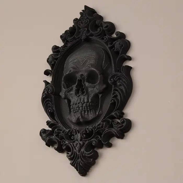 Décoration murale de crâne à cadre sculpté noir transfrontalier