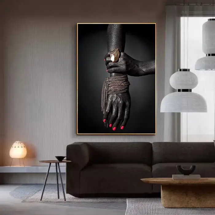 Affiche de peinture sur toile d'art africain