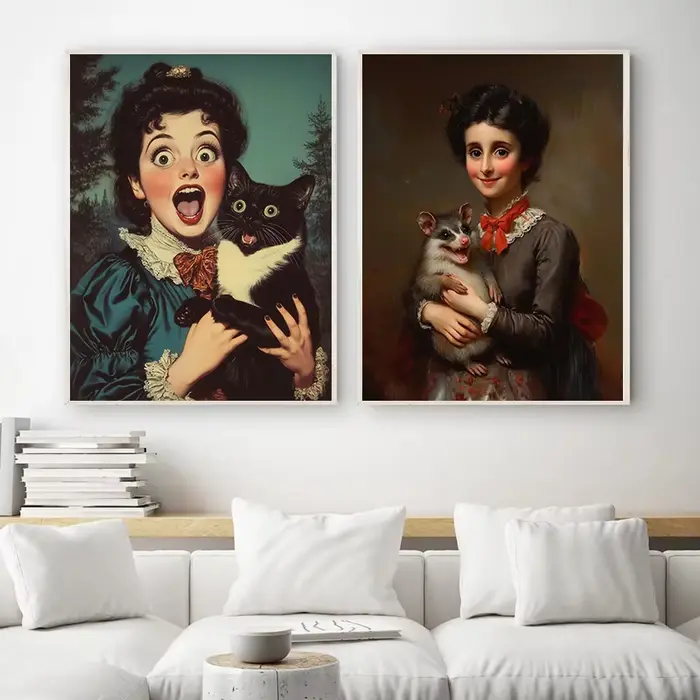 Affiches d'animaux surréalistes amusants et fantaisistes