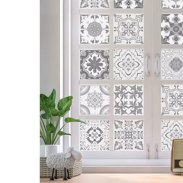 Autocollants de carrelage auto-adhésifs brillants à motif rétro Mandala, 24 pièces, pour cuisine et