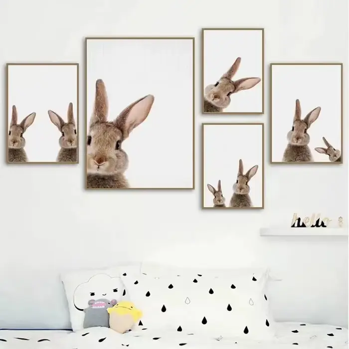 Affiche familiale personnalisée avec impression de lapin