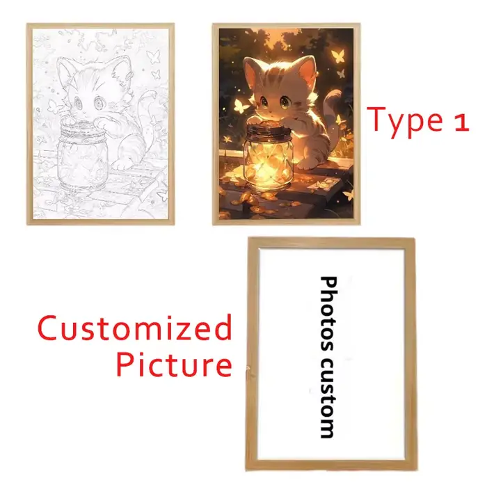 Cadre Photo LED personnalisé, cadeaux Surprise, peinture lumineuse, décoration A4, veilleuse lumineu
