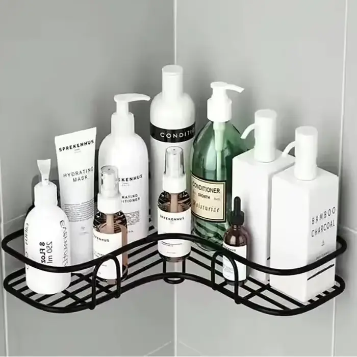 Étagère murale flottante en métal - Rangement multifonctionnel pour salle de bain