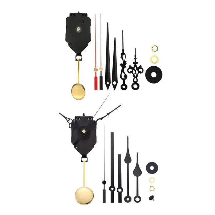 Mouvement d'horloge à pendule de remplacement, pièces de bricolage à arbre Long avec aiguilles et pendule