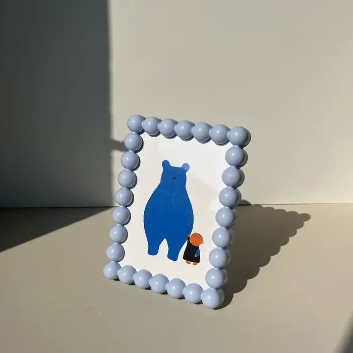 Cadre photo en plastique mignon à bordure perlée