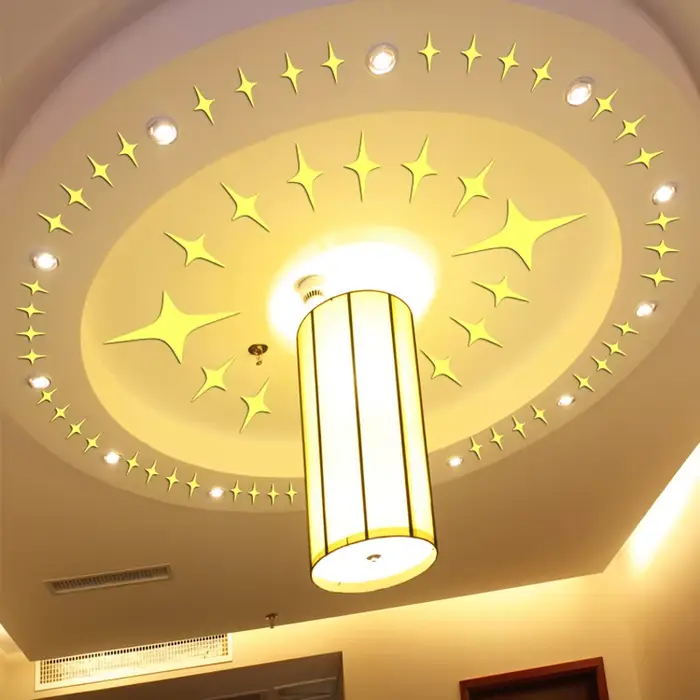 Autocollants muraux miroir 3d 56 pièces, sparadrap muraux étoiles, décoration de maison, pour chambre d'enfants, décoration murale de salon