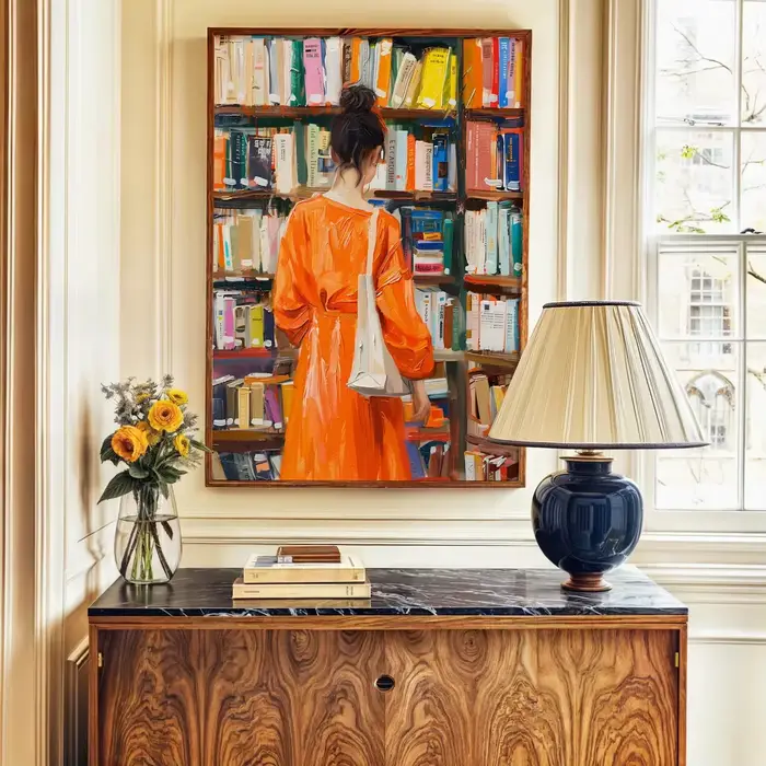 Affiche d'art de librairie pour femme