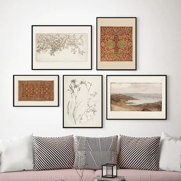 Toile de peinture à l'huile de paysage de ferme Vintage d'automne