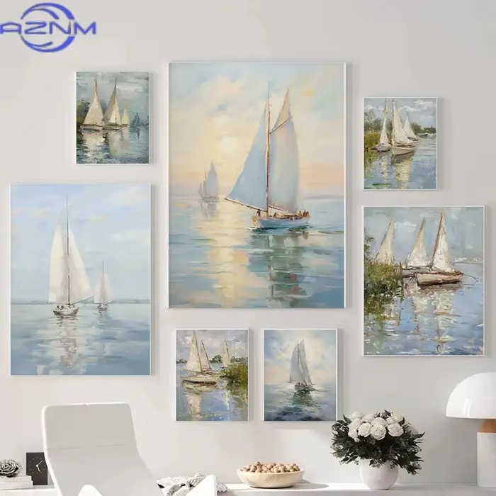 AZNM Affiche sur toile et tableau de peinture à l'huile vintage