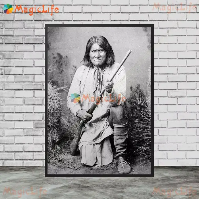 Affiche Murale Nordique de la Tribu Indienne, Soldat des Scouts de Buffle, Peinture sur Toile Sans Cadre