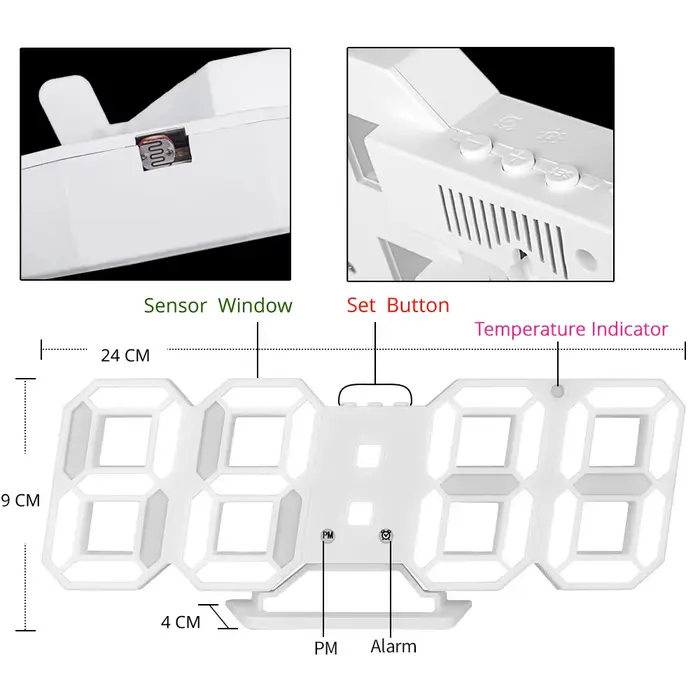 Horloge murale LED 3D Design moderne