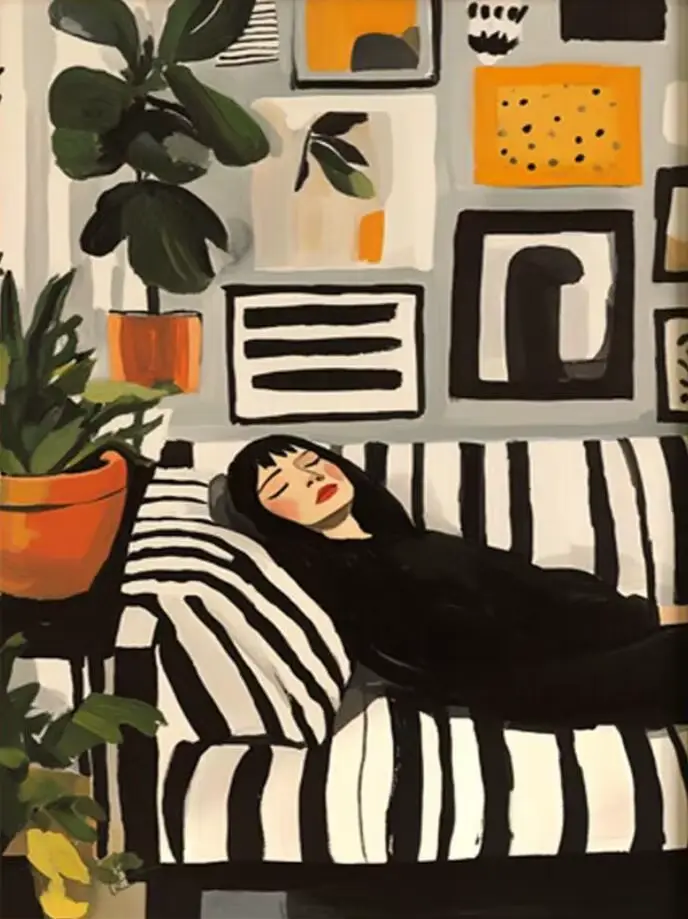 Toile d'art mural abstrait pour femme, avec fleur, affiche minimaliste imprimée pour chambre à couch