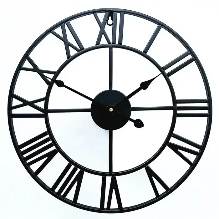 Grande horloge murale 3D avec chiffres romains