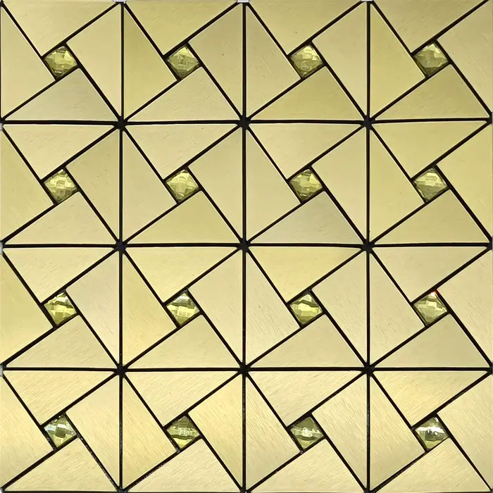 Panneaux muraux décoratifs auto-adhésifs, mosaïque en verre et métal, carreaux de papier peint imper