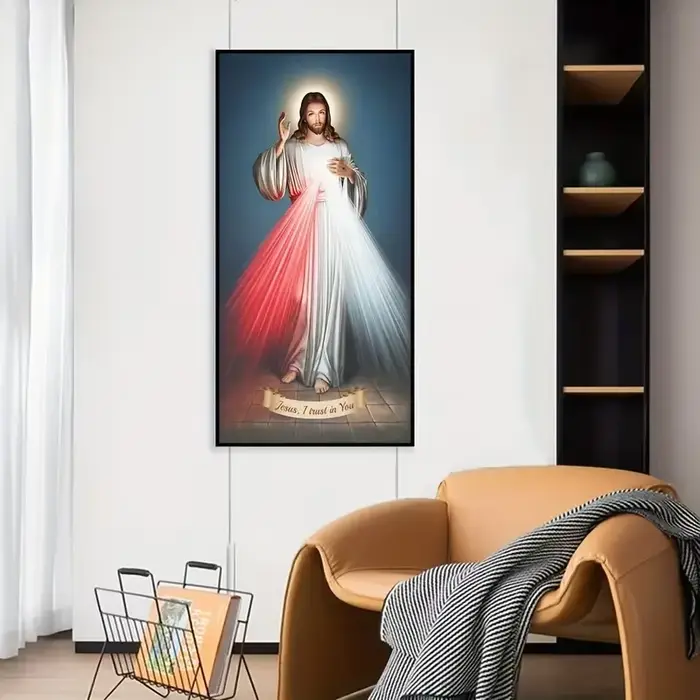 Toile de Peinture de la Religion Chrétienne, 1 Pièce, Art Mural, Affiche de Décoration de Chambre, Sans Cadre, Jésus, Je Croye en Toi, MisériULDivine
