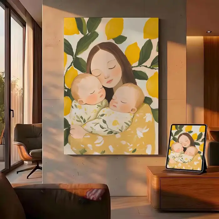 Peinture Calligraphique sur Toile Eco HD avec Cadre Intérieur en Option | Décoration de couloir