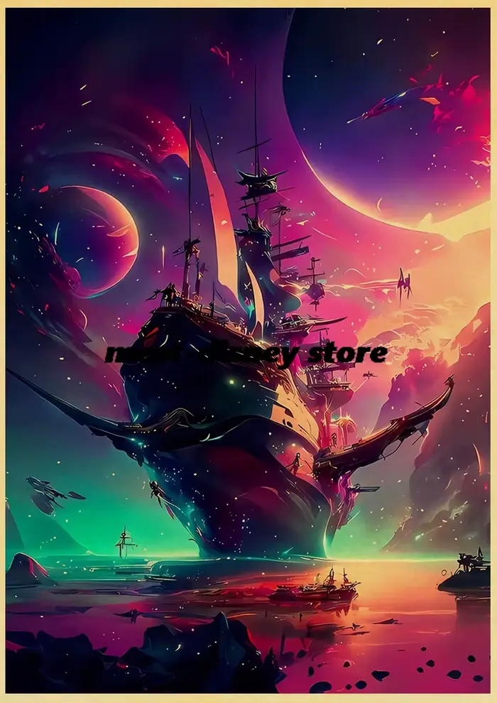 Affiches de bateau Pirate, papier Kraft nostalgique imprimé, décoration de Chambre, Streetwear, pièc