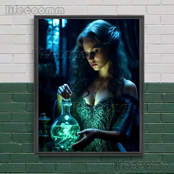 Potions sorcières et sorciers Potions mystéruses mur Art toile peinture victorien magicien gothique 
