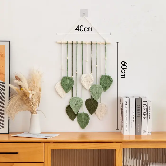 Moderne Boho tenture murale feuille macramé décoration