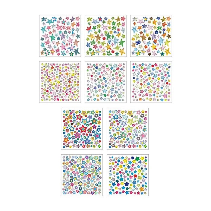 10 feuilles déco étoile autocollant ensemble Mini autocollants pour Scrapbooking papeterie bricolage
