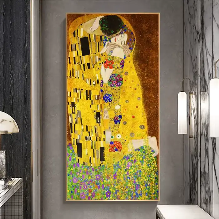 Gustav Klimt le baiser peintures à l'huile classiques imprimer sur toile affiches d'art et imprimés