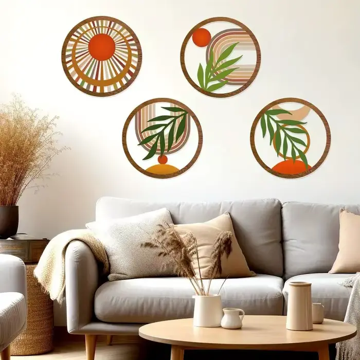 Décorations murales bohème en bois