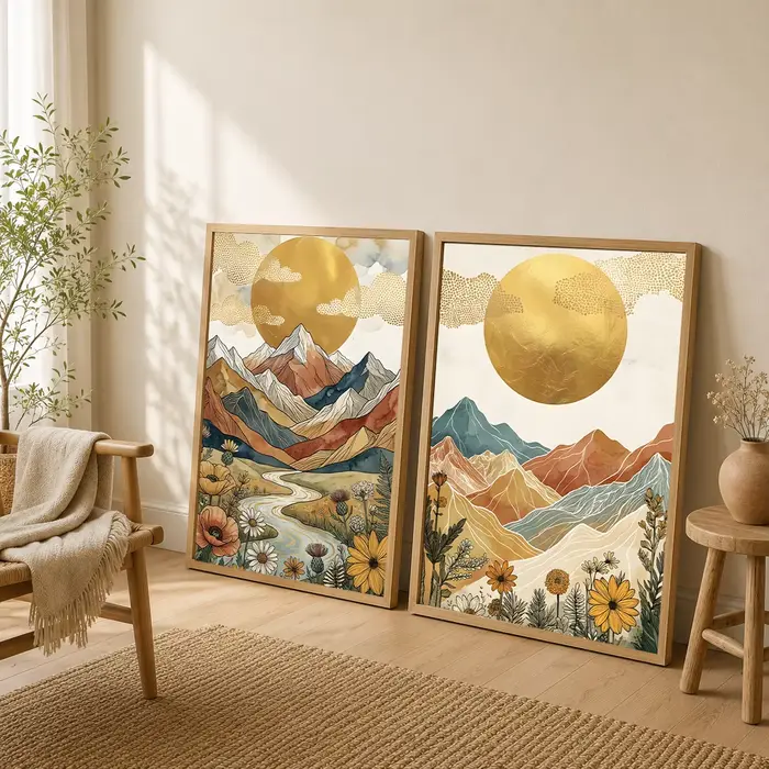 Art mural de paysage bohème