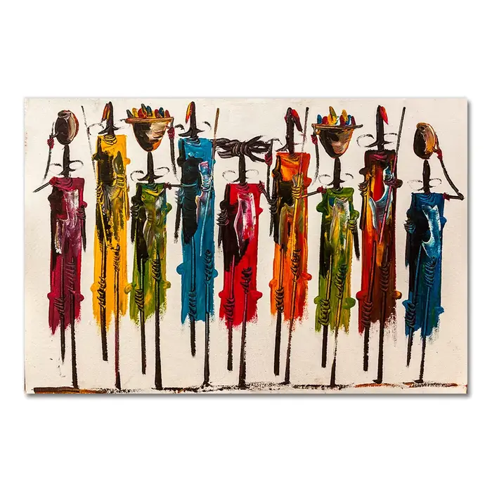 Peinture à l'huile abstraite de femme africaine sur toile, affiches et imprimés, images de Portrait 