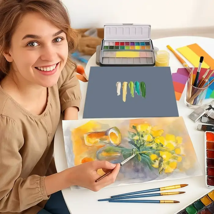 Palette de peinture en verre grise