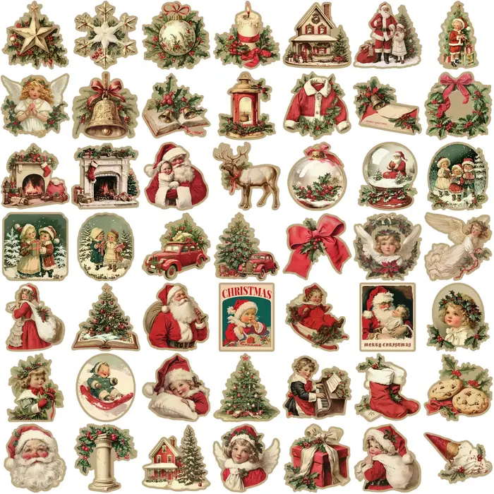 Autocollants Muraux Rétro Mignons du Père Noël pour Enfant