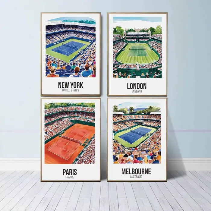 Affiche de tennis Grand Slam, impressions sur toile, art mural, New York, Londres, Australian Open, pour décoration de salon et de maison