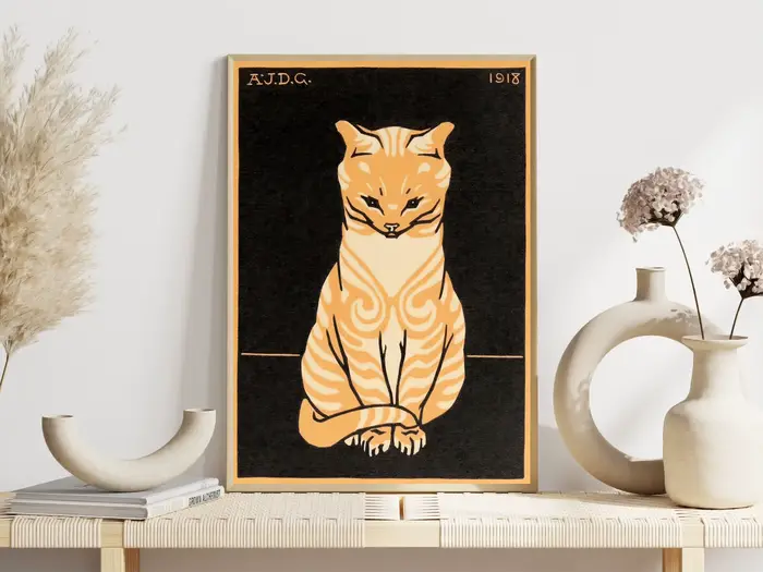 Affiche d'exposition de chats manga et anime japonais