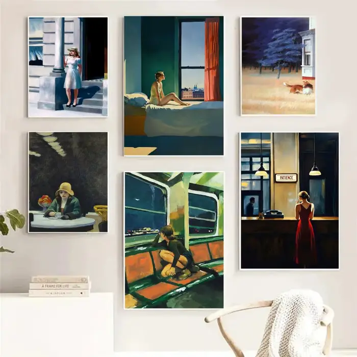 Tableau d'art mural sur toile E-Edward Hopper