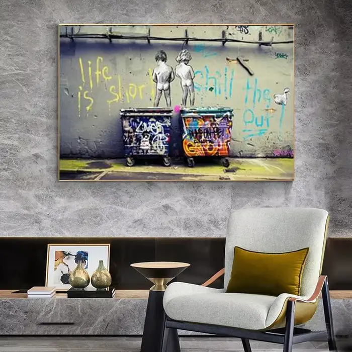 Banksy Graffiti Street Art Canvas