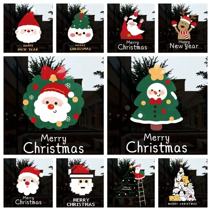 Autocollants colorés du père noël