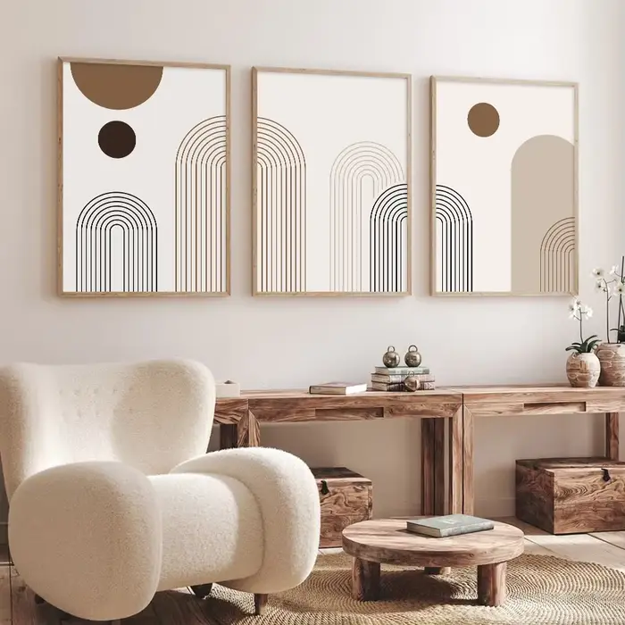 Toile d'art mural esthétique abstrait scandinave