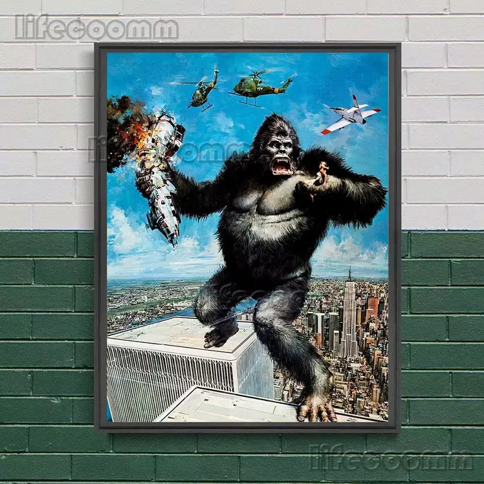 Toile d'art mural le monstre gorille qui revital la ville