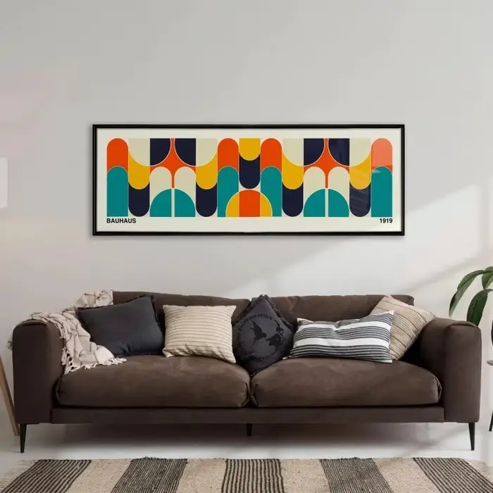 Décoration murale Bauhaus colorée sans cadre