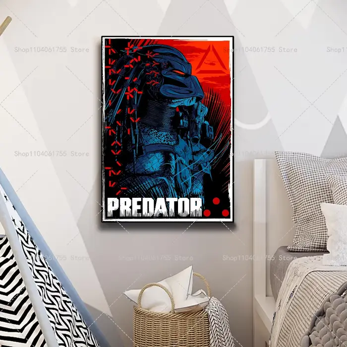 Affiche de film d'horreur classique Predator, autocollant en papier auto-adhésif, art étanche, café, bar, décoration murale de chambre, 1 pièce
