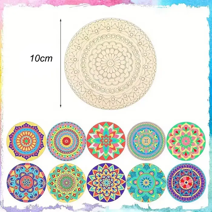 Peinture de Mandala en bois