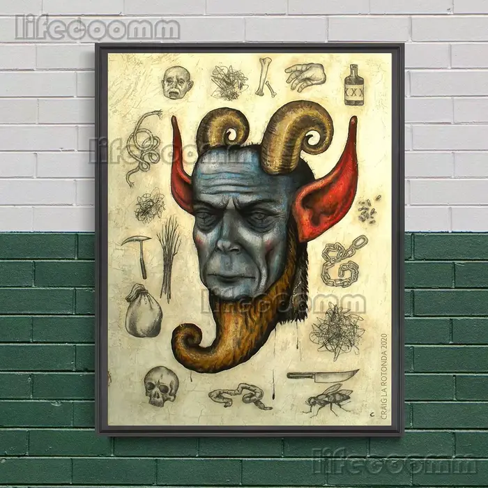 Monkey Saint, scientifique, évêque, Vintage mur Art toile impression créature surréaliste gothique A