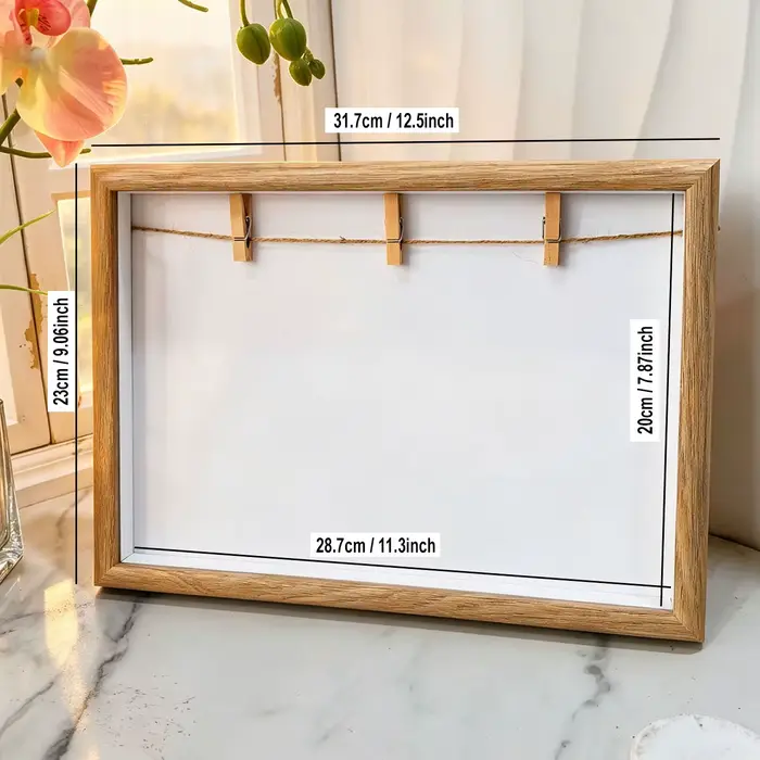 Cadre photo en bois avec 3 pinces, cadre photo DIY pour photos de 4/5 pouces, décoration intérieure 