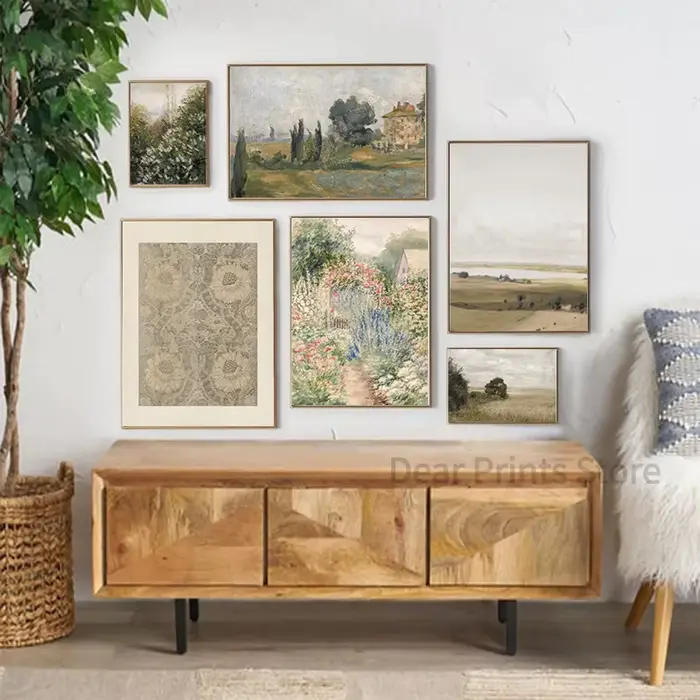 Toile de peinture à l'huile Vintage de paysage d'été